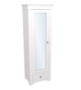 Шкаф 1-дверный с зеркалом Бейли белый воск