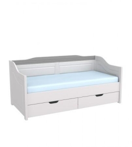 Кровать-диван Бейли с выдвижными ящиками белый воск/антрацит